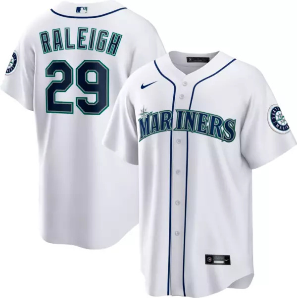 Mens Seattle Mariners #29 Cal Raleigh white Authentic Alternate Jerseys