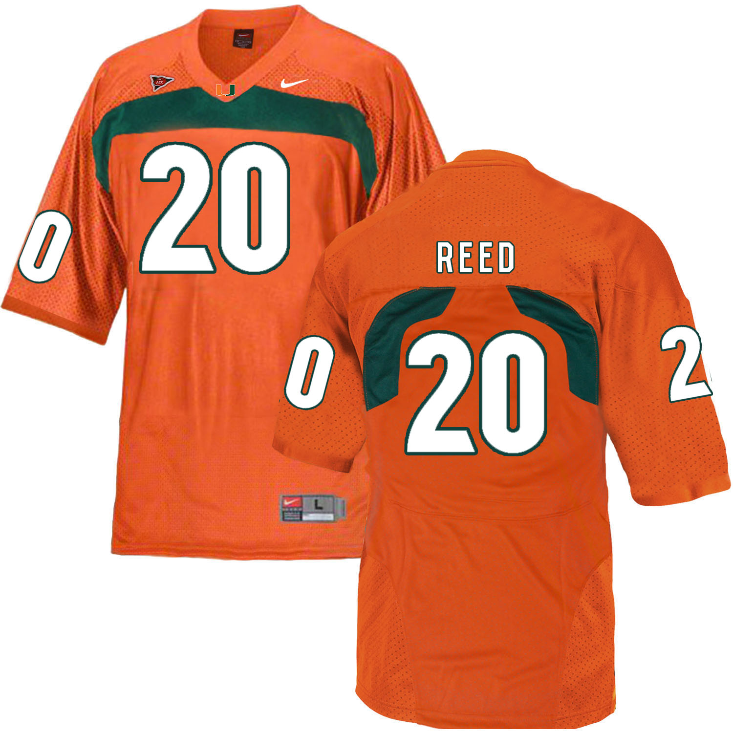 Miami Hurricanes 20 Ed Reed Orange College Football Jersey