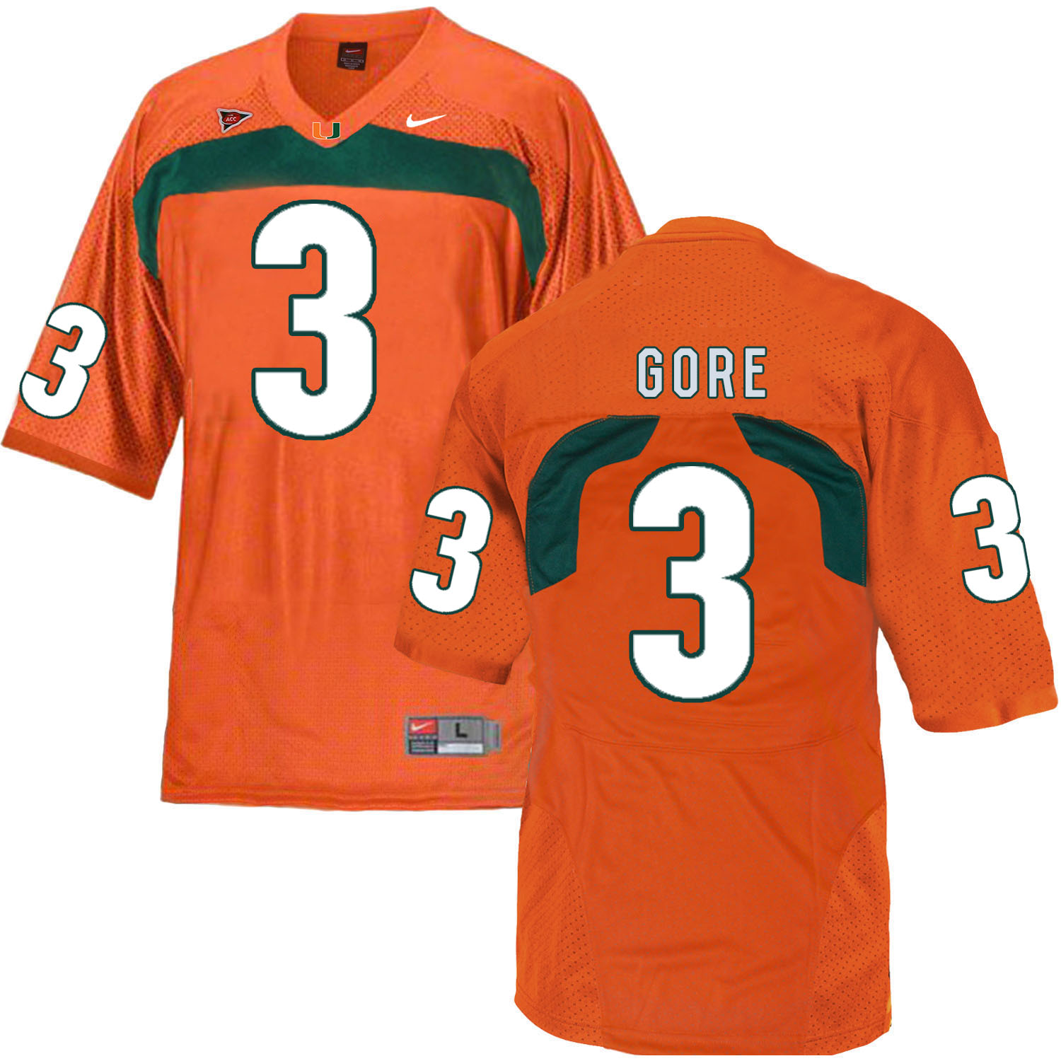 Miami Hurricanes 3 Frank Gore Orange College Football Jersey