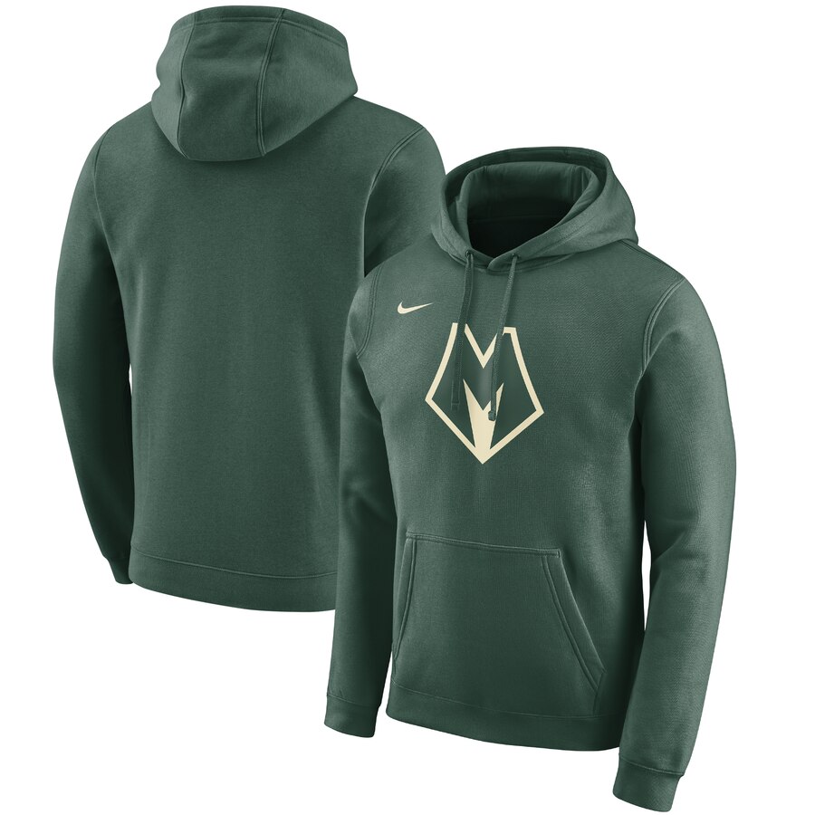 Milwaukee Bucks Nike 2019-20 City Edition Club Pullover Hoodie Green