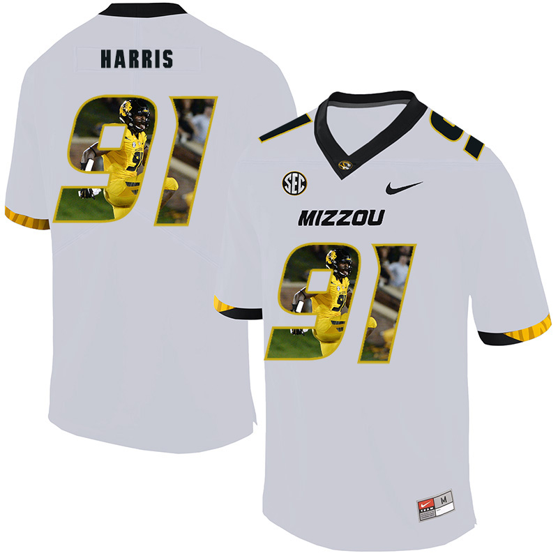 Missouri Tigers 91 Charles Harris White Nike Fashion College Football Jersey
