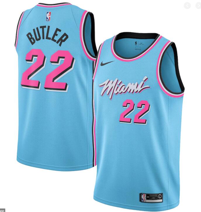 NBA Miami Heat #22 Jimmy Butler Basketball BLUE Jersey Men's Embroidered mesh Basketball Vest