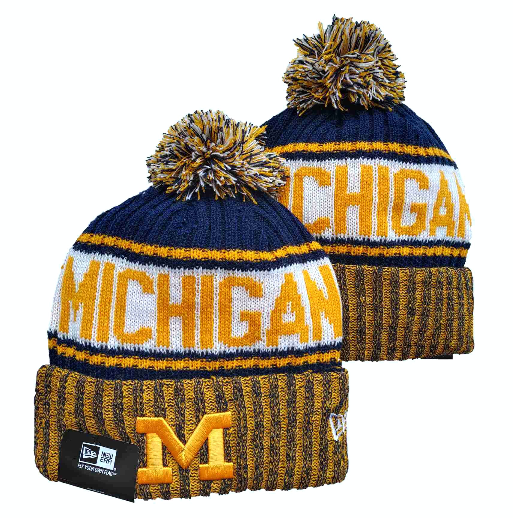 NCAA Michigan Wolverines Beanies Knit Hats-YD424