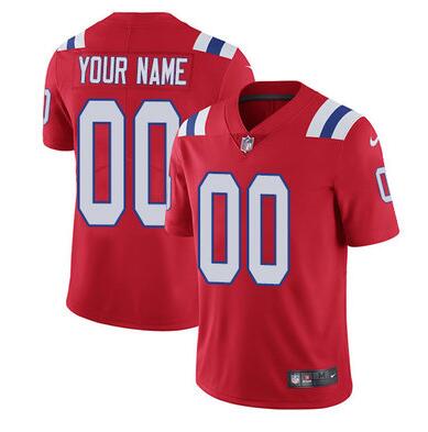 New England Patriots CUSTOM Red Vapor Untouchable Limited Jersey for Men,Women,Youth