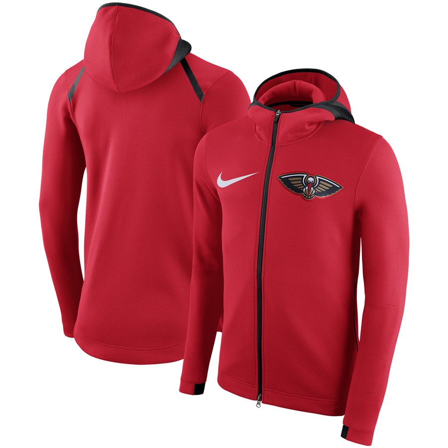 New Orleans Pelicans Nike Showtime Therma Flex Performance Full Zip Hoodie Red