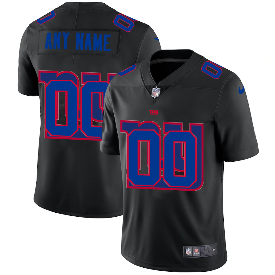 New York Giants Custom Men's Nike Team Logo Dual Overlap Limited NFL Jersey Black
