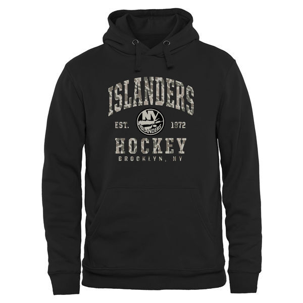 New York Islanders Black Team Logo Men's Pullover Hoodie02