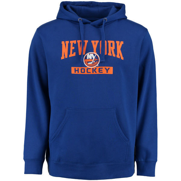 New York Islanders Blue Team Logo Men's Pullover Hoodie
