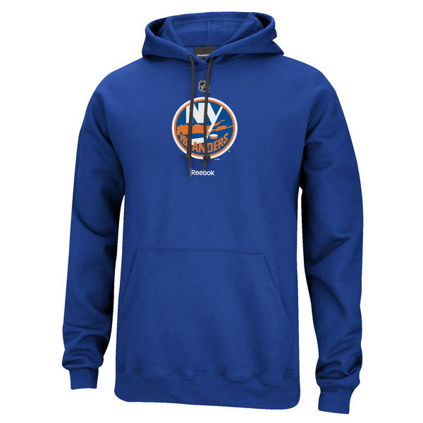New York Islanders Blue Team Logo Men's Pullover Hoodie02