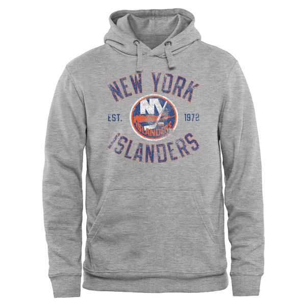 New York Islanders Heritage Pullover Hoodie Ash