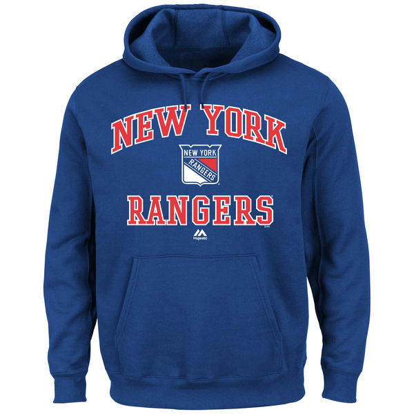 New York Rangers Blue Team Logo Men's Pullover Hoodie