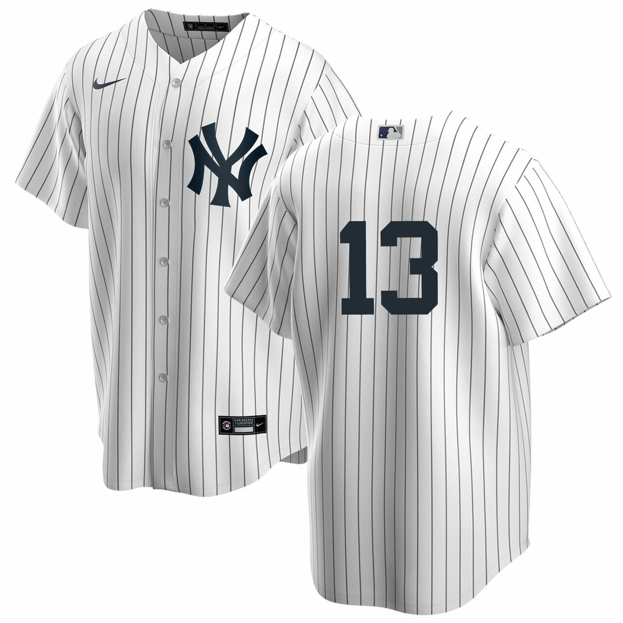 New York Yankees #13 Joey Gallo Men's Nike White Home MLB Jersey - No Name