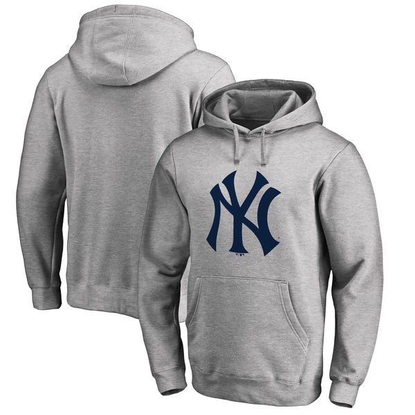 New York Yankees Big & Tall Primary Logo Pullover Hoodie Ash