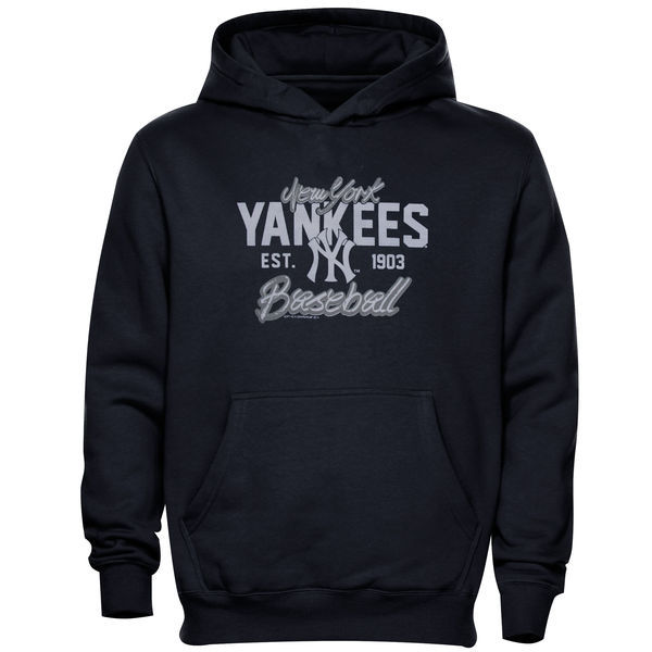 New York Yankees Pullover Hoodie Black03