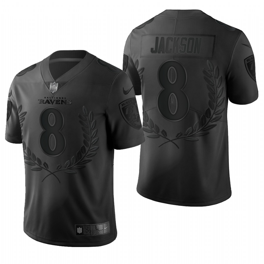 Nike Baltimore Ravens #8 Lamar Jackson Black Commemorative Edition Vapor Untouchable Limited Jersey