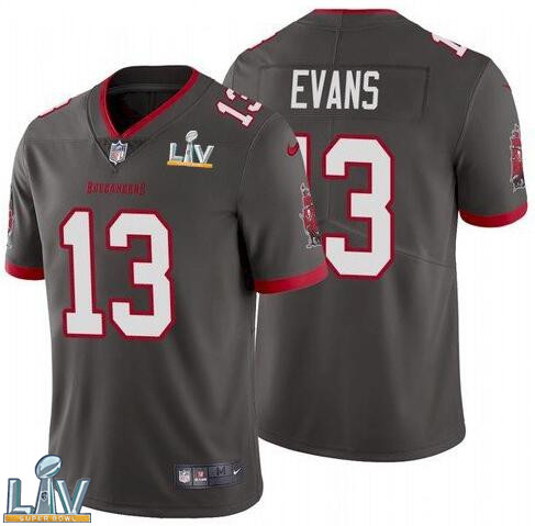 Nike Buccaneers 13 Mike Evans Gray 2021 Super Bowl LV Vapor Untouchable Limited Jersey