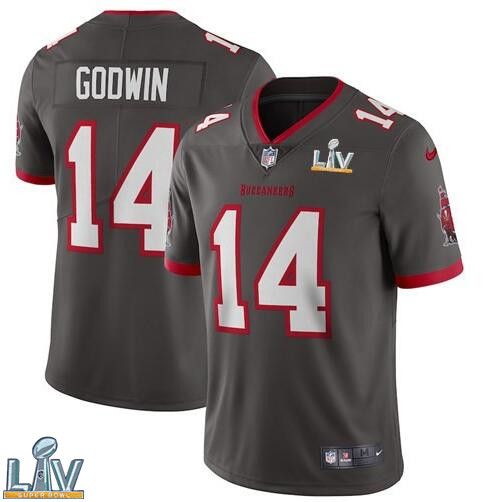 Nike Buccaneers 14 Chris Godwin Gray 2021 Super Bowl LV Vapor Untouchable Limited Jersey