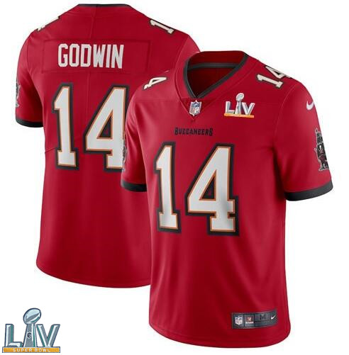 Nike Buccaneers 14 Chris Godwin Red 2021 Super Bowl LV Vapor Untouchable Limited Jersey