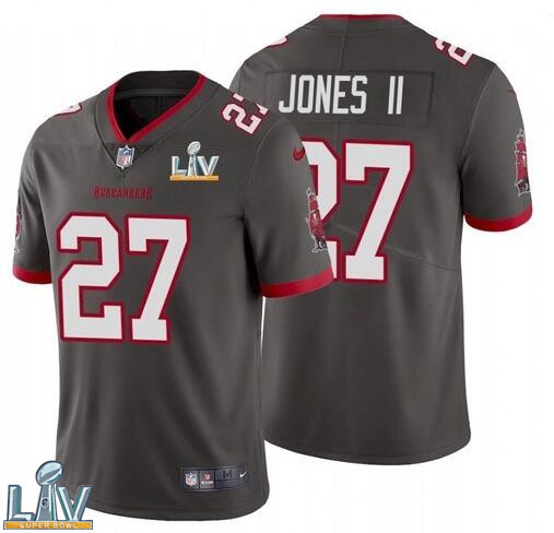 Nike Buccaneers 27 Ronald Jones II Gray 2021 Super Bowl LV Vapor Untouchable Limited Jersey