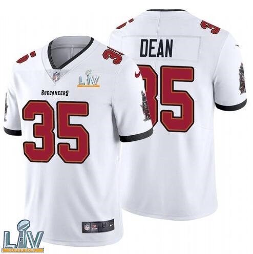 Nike Buccaneers 35 Jamel Dean White 2021 Super Bowl LV Vapor Untouchable Limited Jersey