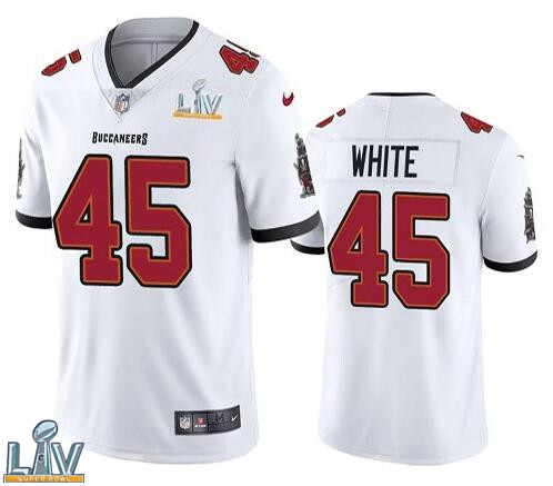 Nike Buccaneers 45 Devin White White 2021 Super Bowl LV Vapor Untouchable Limited Jersey