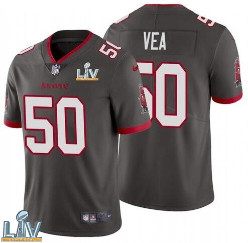 Nike Buccaneers 50 Vita Vea Gray 2021 Super Bowl LV Vapor Untouchable Limited Jersey