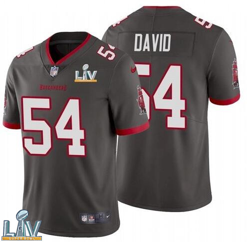 Nike Buccaneers 54 Lavonte David Gray 2021 Super Bowl LV Vapor Untouchable Limited Jersey