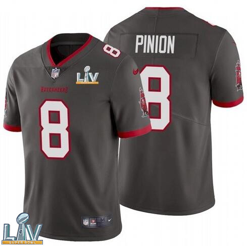 Nike Buccaneers 8 Bradley Pinion Gray 2021 Super Bowl LV Vapor Untouchable Limited Jersey
