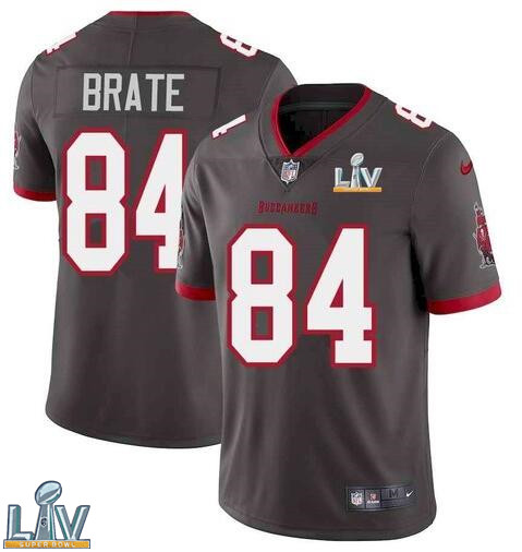 Nike Buccaneers 84 Cameron Brate Gray 2021 Super Bowl LV Vapor Untouchable Limited Jersey