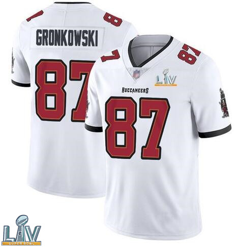 Nike Buccaneers 87 Rob Gronkowski White 2021 Super Bowl LV Vapor Untouchable Limited Jersey