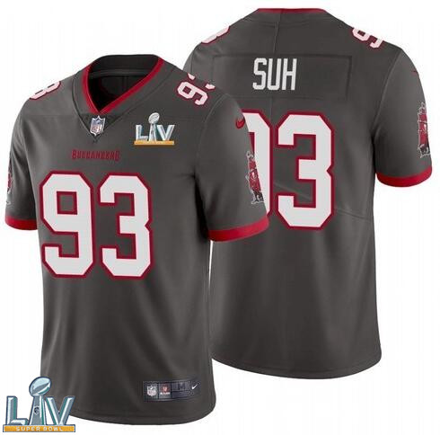 Nike Buccaneers 93 Ndamukong Suh Gray 2021 Super Bowl LV Vapor Untouchable Limited Jersey