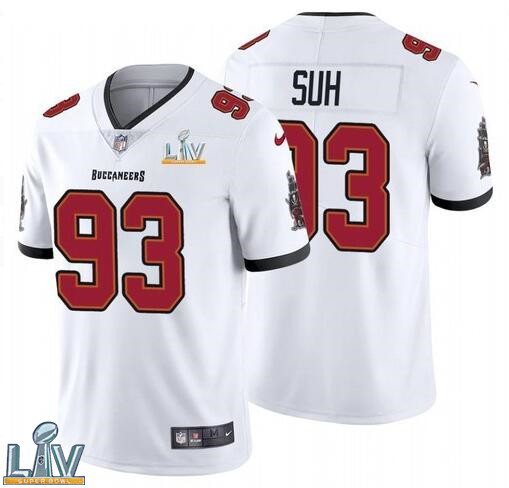 Nike Buccaneers 93 Ndamukong Suh White 2021 Super Bowl LV Vapor Untouchable Limited Jersey