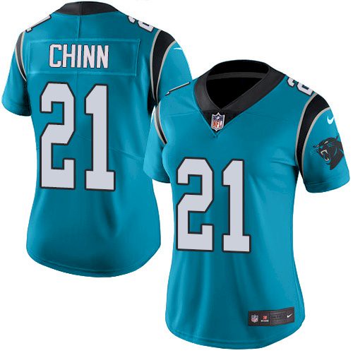 Nike Carolina Panthers #21 Jeremy Chinn Blue Alternate Women's Stitched NFL Vapor Untouchable Limited Jersey