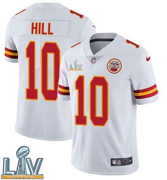 Nike Chiefs 10 Tyreek Hill White 2021 Super Bowl LV Vapor Untouchable Limited Jersey