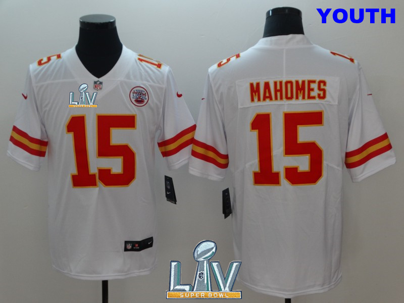 Nike Chiefs 15 Patrick Mahomes White Youth Vapor Untouchable Limited Jersey