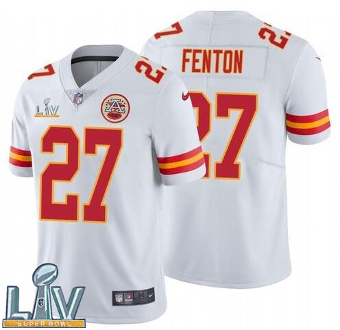 Nike Chiefs 27 Rashad Fenton White 2021 Super Bowl LV Vapor Untouchable Limited Jersey