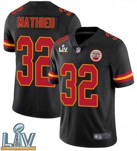 Nike Chiefs 32 Tyrann Mathieu Black 2021 Super Bowl LV Vapor Untouchable Limited Jersey