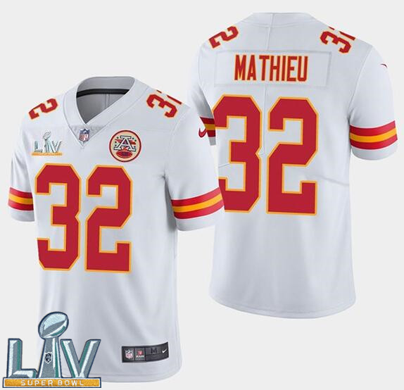 Nike Chiefs 32 Tyrann Mathieu White 2021 Super Bowl LV Vapor Untouchable Limited Jersey
