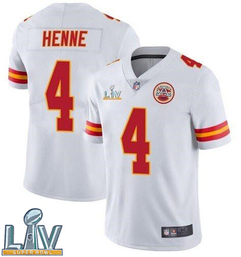 Nike Chiefs 4 Chad Henne White 2021 Super Bowl LV Vapor Untouchable Limited Jersey