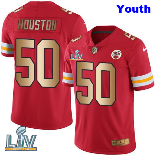 Nike Chiefs 50 Justin Houston Red Gold Youth Vapor Untouchable Limited Jersey