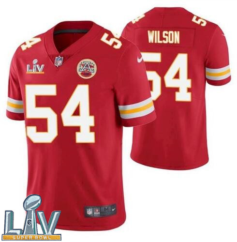 Nike Chiefs 54 Damien Wilson Red 2021 Super Bowl LV Vapor Untouchable Limited Jersey