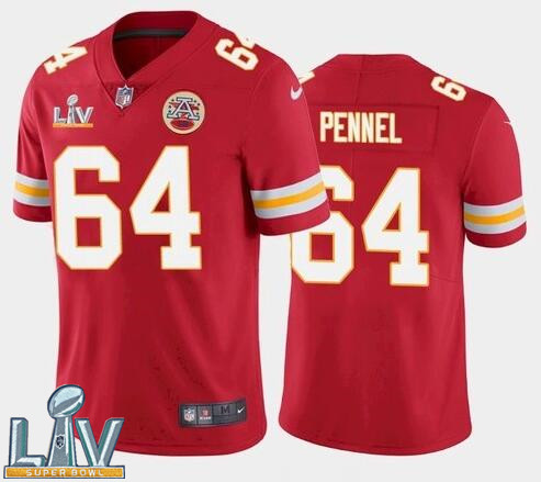 Nike Chiefs 64 Mike Pennel Red 2021 Super Bowl LV Vapor Untouchable Limited Jersey