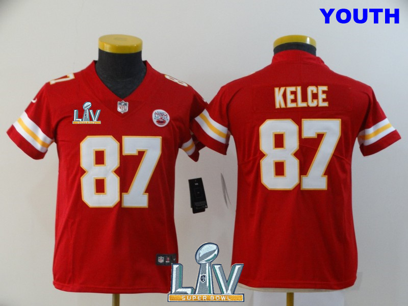 Nike Chiefs 87 Travis Kelce Red Youth Vapor Untouchable Limited Jersey