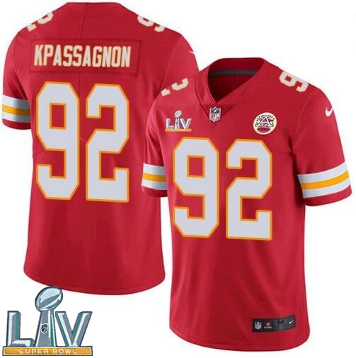 Nike Chiefs 92 Tanoh Kpassagnon Red 2021 Super Bowl LV Vapor Untouchable Limited Jersey