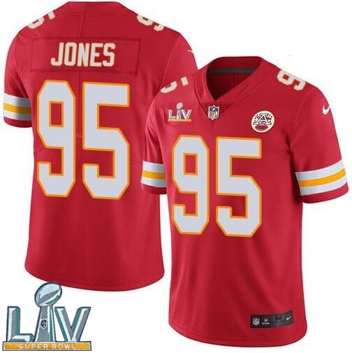 Nike Chiefs 95 Chris Jones Red 2021 Super Bowl LV Vapor Untouchable Limited Jersey