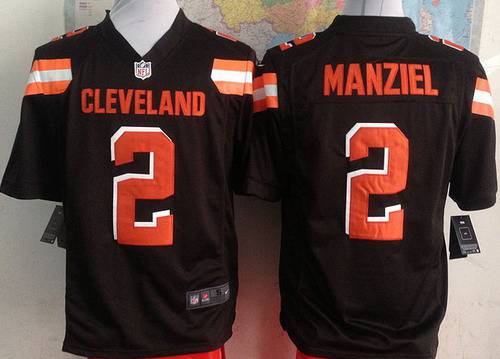 Nike Cleveland Browns #2 Johnny Manziel 2015 Brown Game Jersey