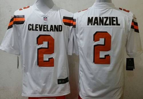 Nike Cleveland Browns #2 Johnny Manziel 2015 White Game Jersey