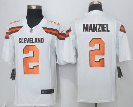 Nike Cleveland Browns #2 Johnny Manziel 2015 White Limited Jersey