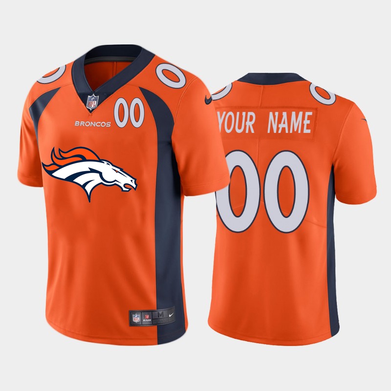 Nike Denver Broncos Customized Orange Team Big Logo Number Vapor Untouchable Limited Jersey
