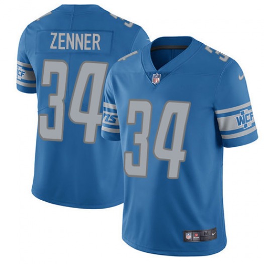 Nike Detroit Lions 34 Zach Zenner Blue Vapor Untouchable Limited Jersey